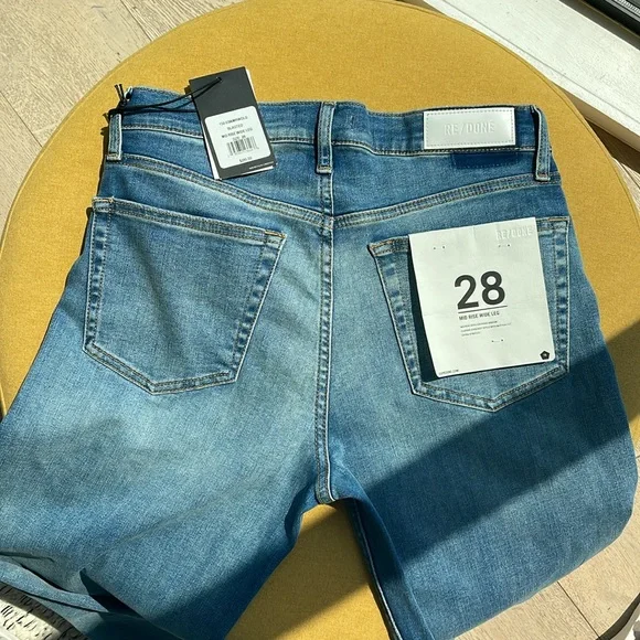 Re/Done Wide Leg Jeans Size 28 Blasted wash 🌹 - Picture 8 of 16